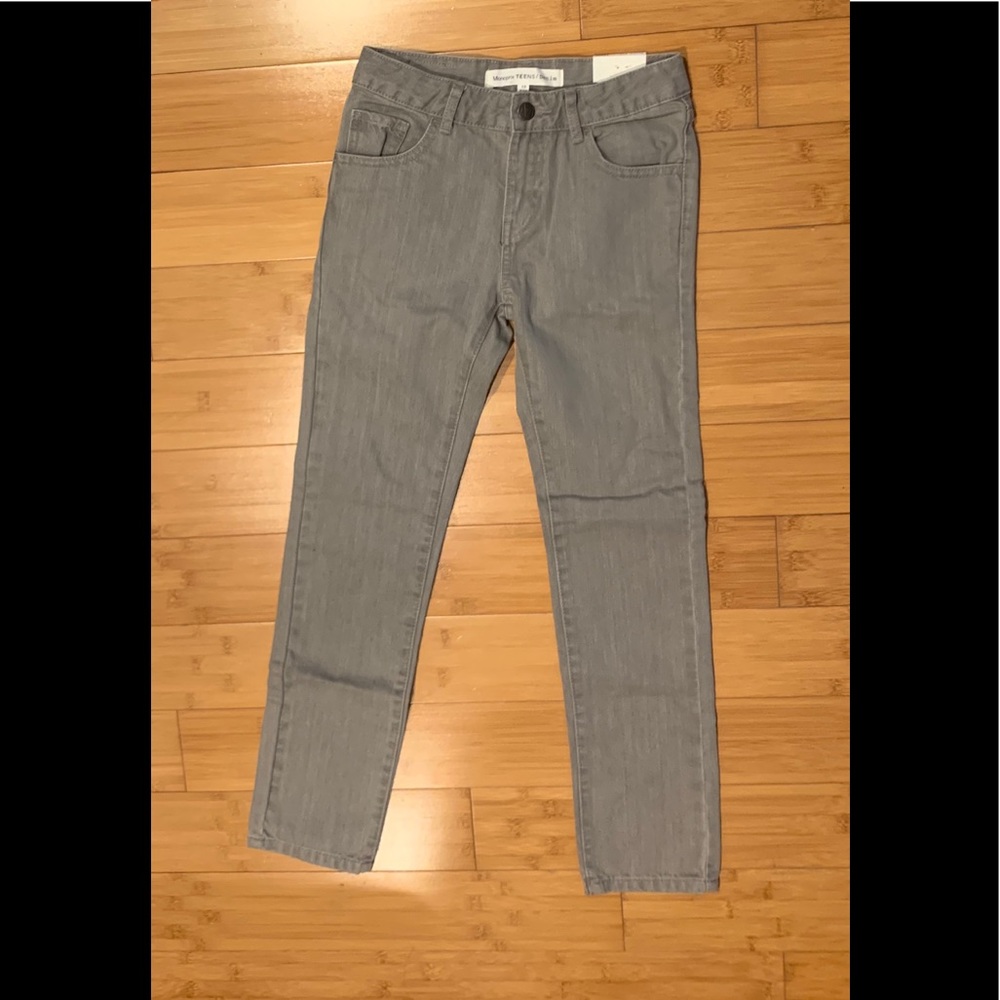 Girls Monoprix NWT grey stretch jeans sz10